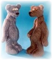 Briard-Bären, Angelika Paul, Künstlerbären mit Augenpartie aus Fimo